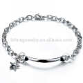 Star and heart couple bracelets design, silver and plated rose gold bracelet